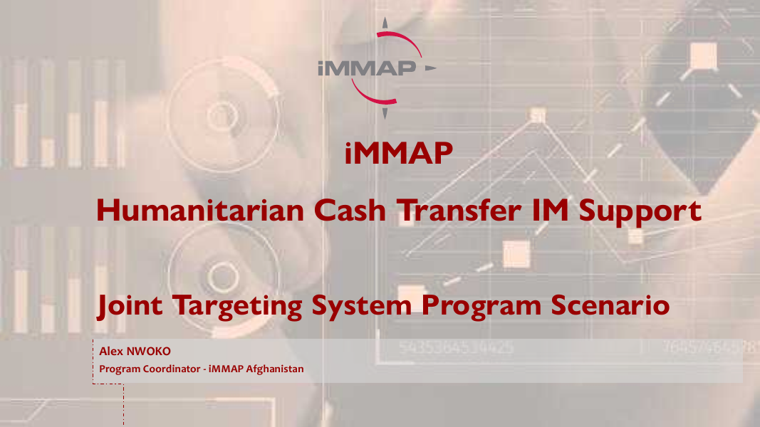 iMMAP Humanitarian Cash Transfer IM Support